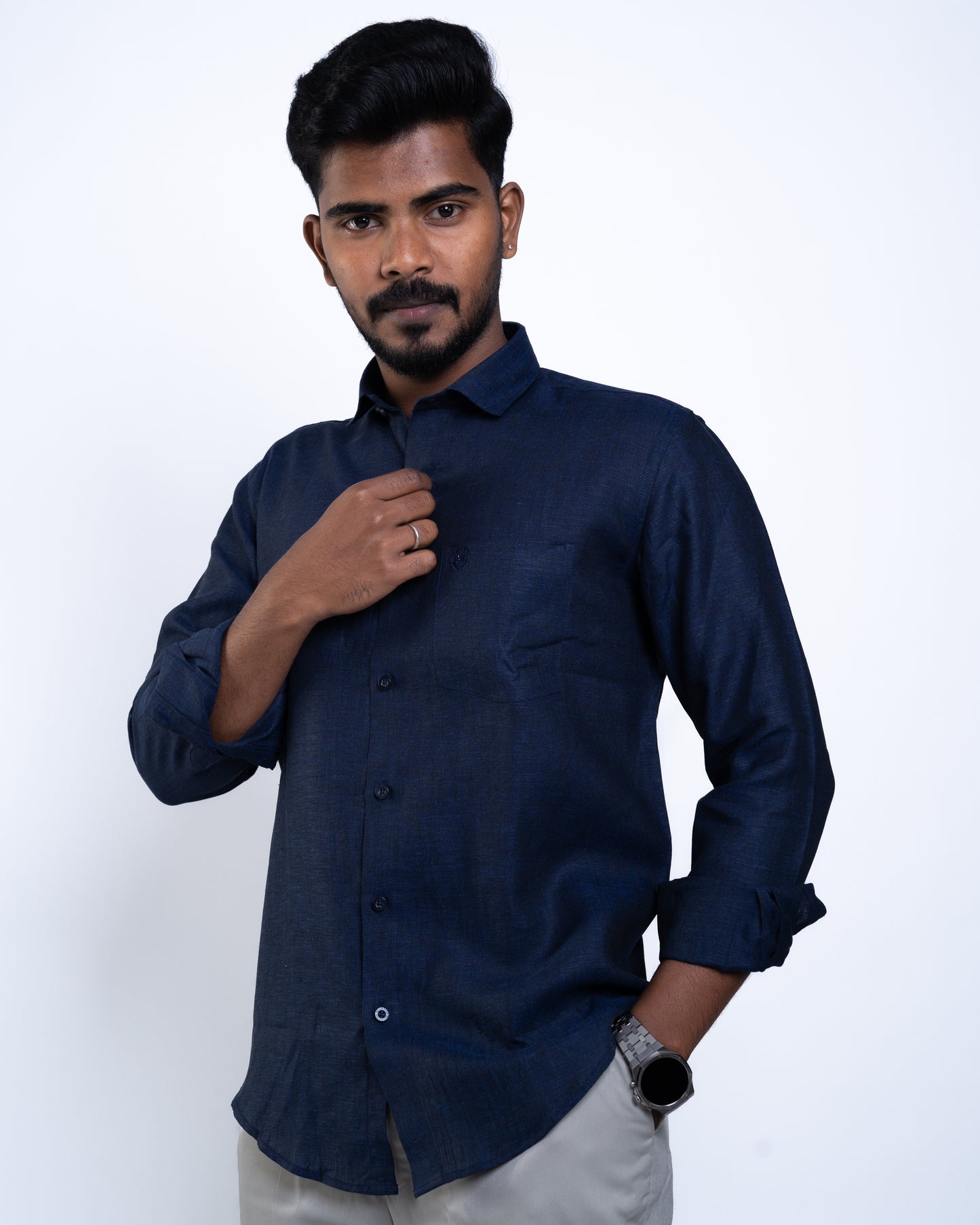 The Atlantic Navy Premium Linen Shirt