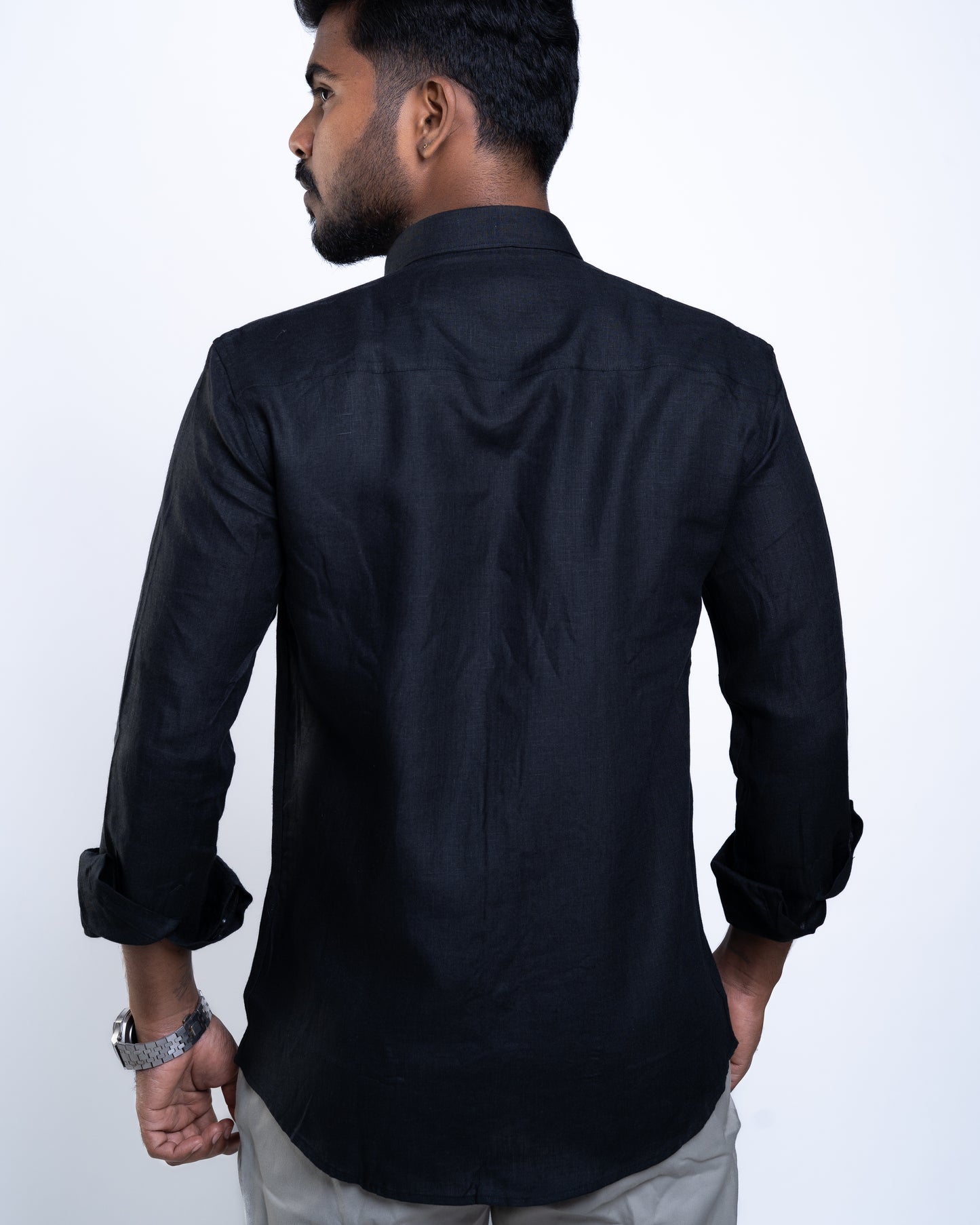 The Manhattan Noir Luxury Linen Shirt