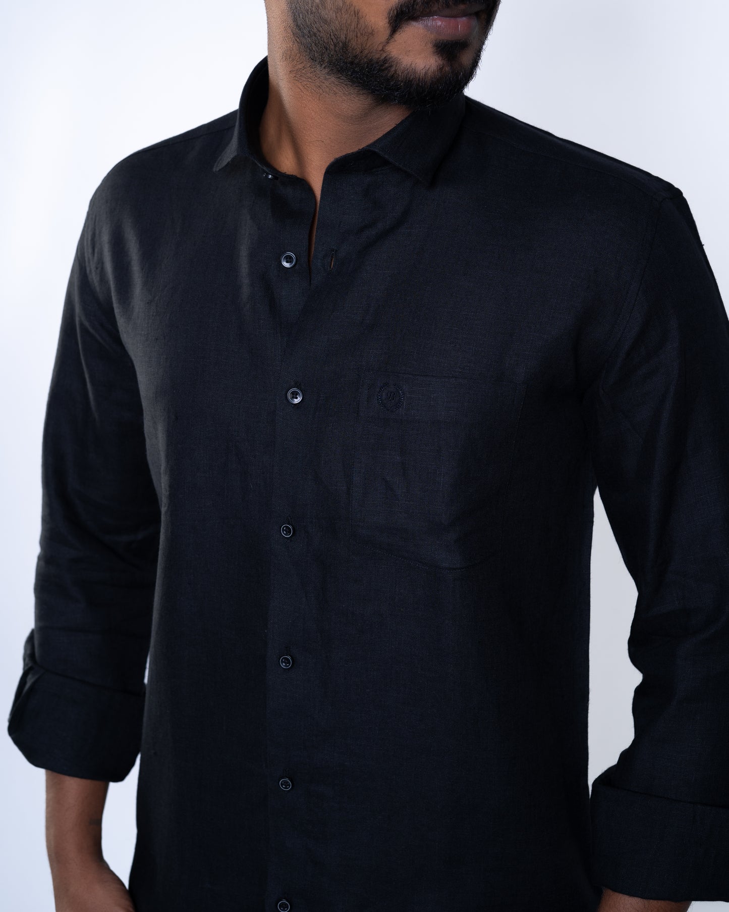 The Manhattan Noir Luxury Linen Shirt