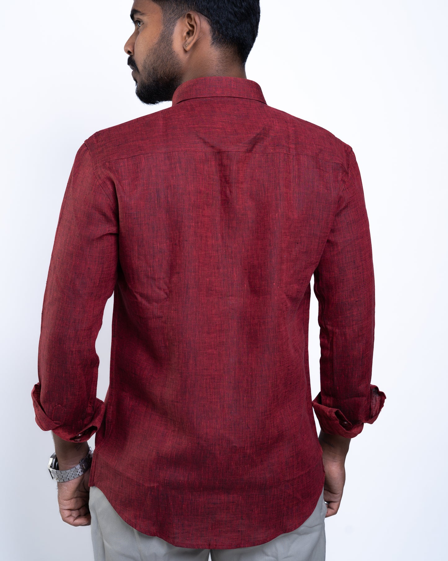 The Burgundy Estate Signature Linen Shirt