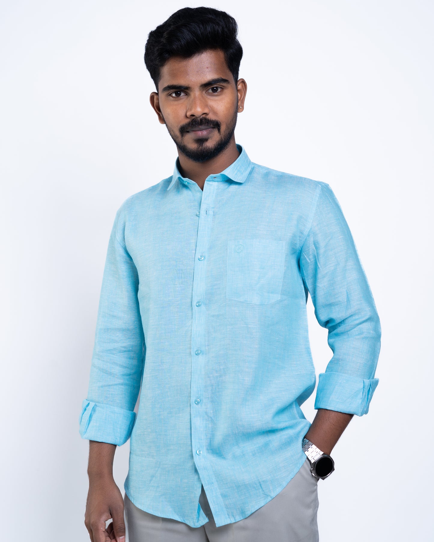 The Mediterranean Sky Breeze Linen Shirt