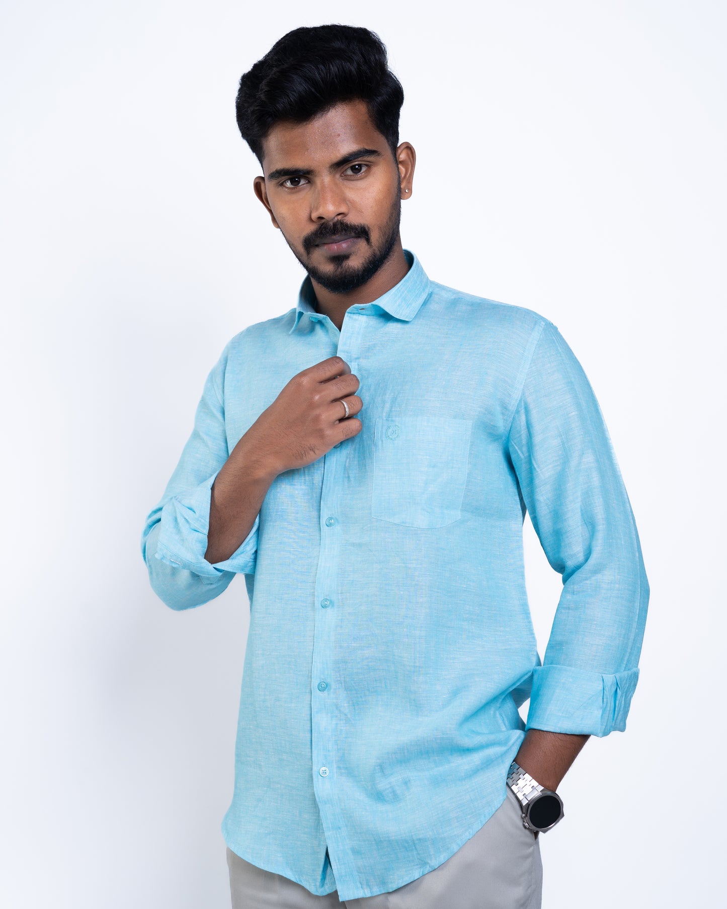 The Mediterranean Sky Breeze Linen Shirt