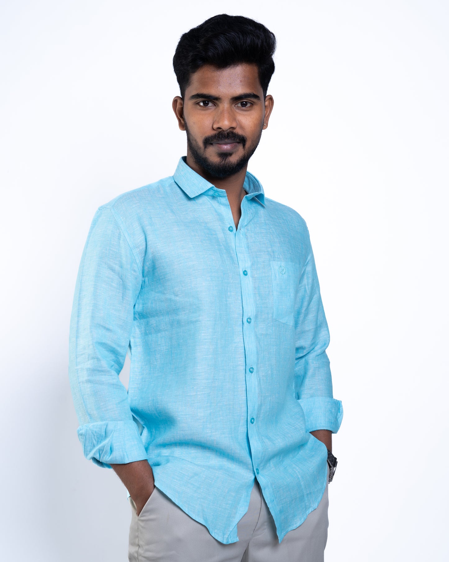 The Mediterranean Sky Breeze Linen Shirt