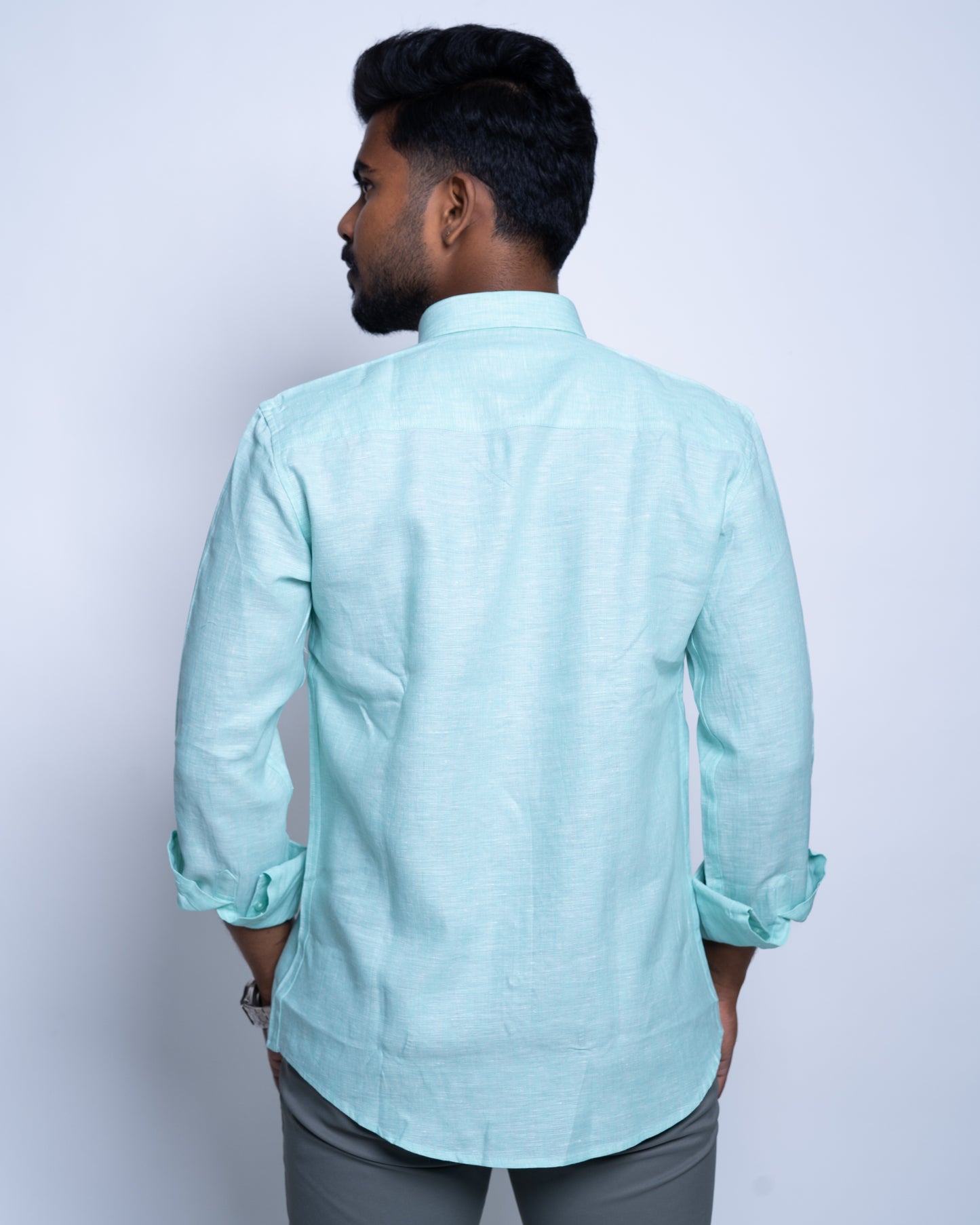 The Alpine Sage Voyage Linen Shirt.