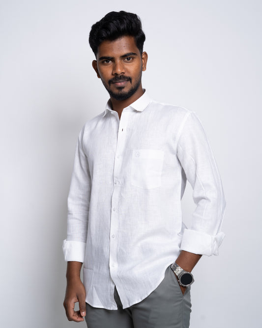 The Cambidrge Snow Classic Linen Shirt