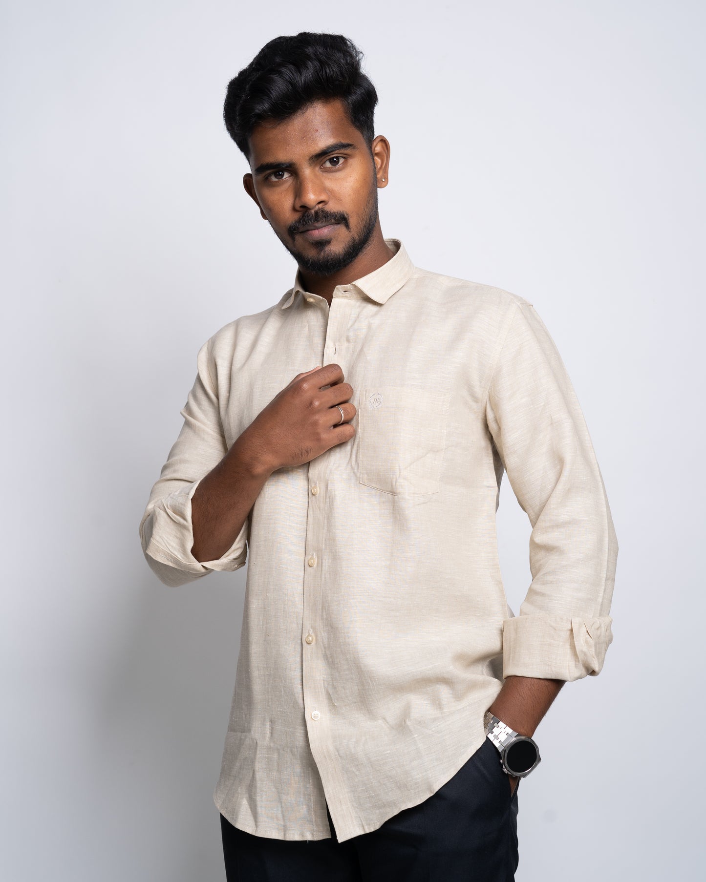 The Ivory Coast Sable Linen Shirt.