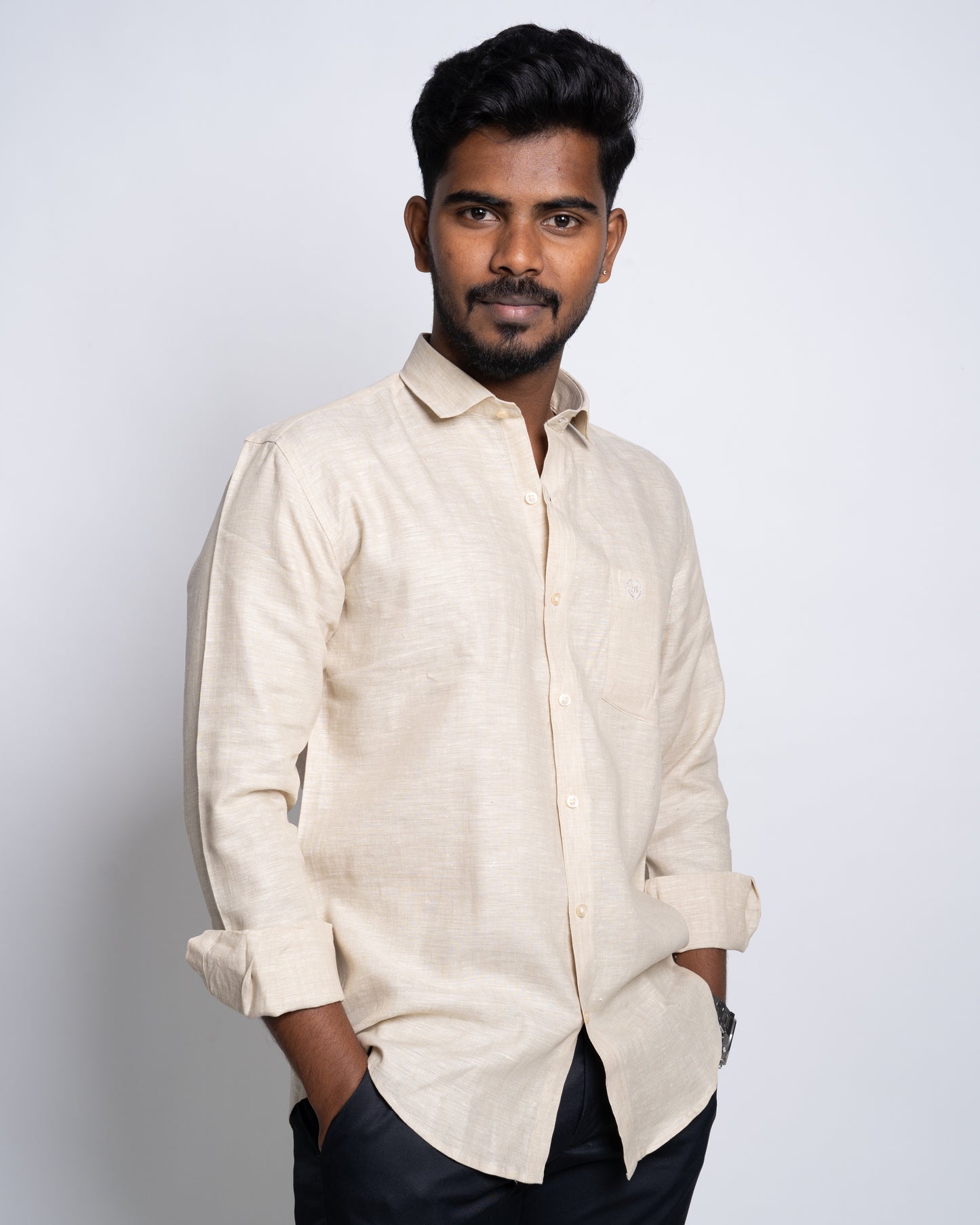 The Ivory Coast Sable Linen Shirt.