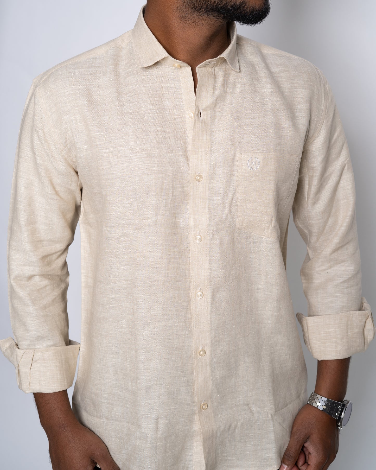 The Ivory Coast Sable Linen Shirt.